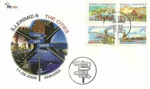 First Day Cover, Turkish Provinces, 9 (FDC), Turkey,  