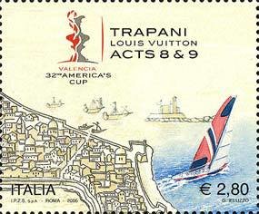 Map of Trapani and ship