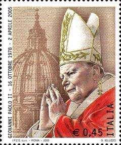 Portrait of Giovanni Paolo II and cupola of st Peter