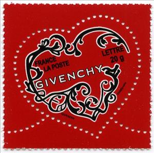 Stamp, Heart Givenchy, France,  , Valentine's Day