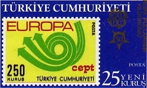Stamp, Motif of the 1973 Europa CEPT, Turkey,  