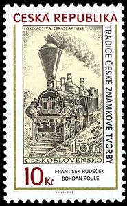 Stamp, František Hudeček - Stamp of 1956, Czech Republic,  , Railways