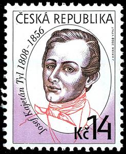 Stamp, Josef Kajetán Tyl (1808-1856), Czech Republic,  , Actors, Journalists