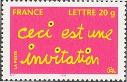 Stamp, This is an invitation, France,  