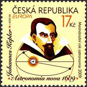 Stamp, Europa 2009 - Astronomy - Johannes Kepler, Czech Republic,  , C.E.P.T., Europe, Science, Astronomy
