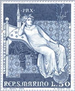 Stamp, Fresco's, San Marino,  , Frescos