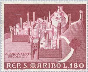 Stamp, Fresco's, San Marino,  , Frescos