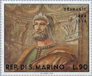 Stamp, Bramantes, Donato, San Marino,  , Commemoration, Paintings