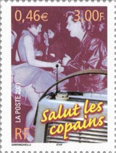 Stamp, Communication: Radio "Hi folks", France,  , Dance, Broadcasting Corporations