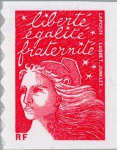 Stamp, Marianne by Luquet no face value (booklet), France,  