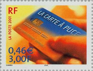 Stamp, Science: The smart card, France,  , Finance