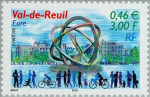 Stamp, Val de Reuil - Eure, France,  , Sculptures, Tourism, Cycles, Townscapes / City Views