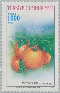 Stamp, Oranges, Turkey,  , Fruits