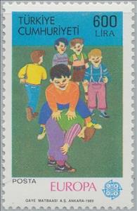 Stamp, Leapfrog, Turkey,  , C.E.P.T., Europe, Children's Play