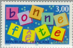 Stamp, Happy Birthday, France,  , Anniversaries and Jubilees