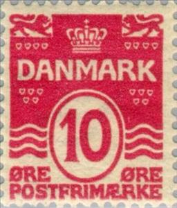 Stamp, Figure 'wave'- type, Denmark,  , Numbers