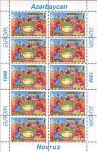 Mini Sheet, Preparing pastries, Azerbaijan,  , C.E.P.T., Europe