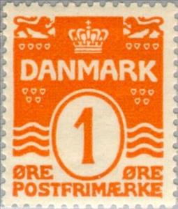 Stamp, Figure 'wave'- type, Denmark,  , Numbers