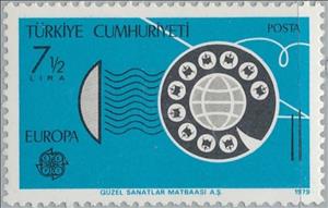 Stamp, Europa telecommunication, Turkey,  , C.E.P.T., Europe