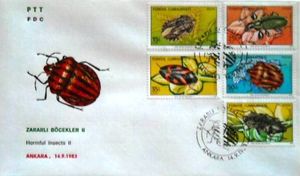 First Day Cover, Harmful Insects - MiNo. 2652-56, Turkey,  , Insects