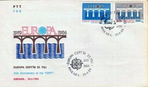 First Day Cover, Europa Issue, 1984 (FDC), Turkey,  
