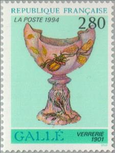 Stamp, Glassware by Galle (1901), France,  , Glass and Earthenware
