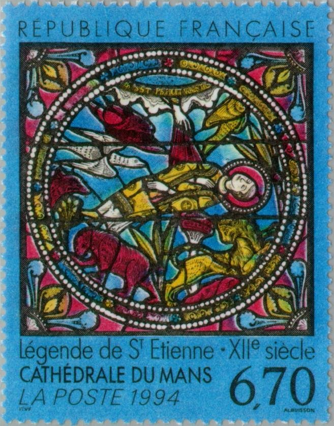 Stained glass of the Cathedral of St. Julian of Le Mans