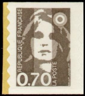 Stamp, Marianne of Briat self-adhesive, perf 6¼ vertically, France,  , Women