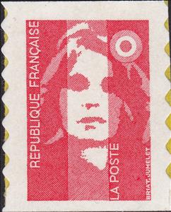 Stamp, Marianne of Briat self-adhesive, perf 6¼ vertically, France,  