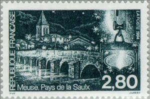 Stamp, Country of Saulx (Meuse): Bridge-to-Rupt Nomains, France,  , Bridges, Buildings, Churches - Cathedrals - Basilicas - Chapels