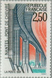 Stamp, Bridge of Cheviré, Nantes, France,  , Bridges