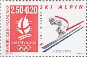 Stamp, Olympic Games- Alpine Skiing - Val d'Isere, France,  , Special Occasions, Sport, Olympic Games, Skiing, Winter Sports