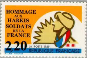 Stamp, Harkis tribute to soldiers of France, France,  , Military Forces