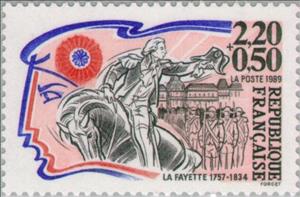 Stamp, La Fayette (1757-1834), France,  , Famous People, French Revolution, Anniversaries and Jubilees