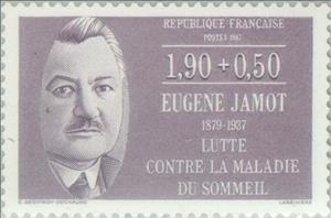 Stamp, Jamot Eugene (1879-1937). Fight against sleeping sickness, France,  , Famous People, Physicians