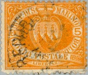 Stamp, Definitive 1877 1890, San Marino,  , Coats of Arms