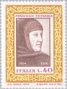 Stamp, Francesco Petrarch, Italy,  , Famous People, Commemoration, Frescos, Literary People (Poets and Writers)