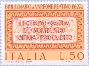 Stamp, Marco Varrone, Varrone Reatino, Italy,  , Authors, Commemoration, Documents