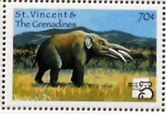 Stamp, Mastodon, Saint Vincent and The Grenadines,  