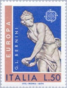 Stamp, David, sculpture by G.L. Bernini, Italy,  , Sculptures, Postal Services, Postal Unions, C.E.P.T., Europe