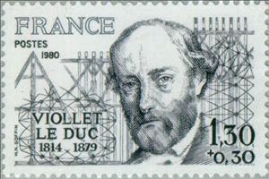 Stamp, Viollet le Duc (1814-1879), France,  , Famous People, Commemoration, Architects