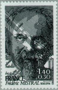 Stamp, Frédéric Mistral (1830-1914), France,  , Famous People, Commemoration, Nobel Laureates, Literary People (Poets and Writers)