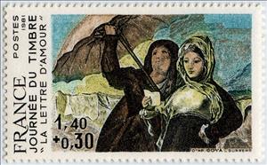 Stamp, Goya (1746-1828) "The Love Letter", France,  , Stamp Day
