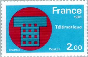 Stamp, Telematics, France,  , Telecommunication, Telephones, Telephony, Industry