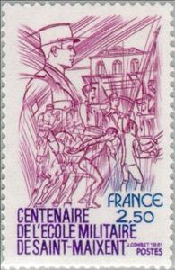 Stamp, Centenary of the Military School of Saint Maixent, France,  , Military Forces, Uniforms, Schools, Education, Anniversaries and Jubilees