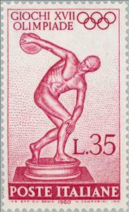 Stamp, Myron's Discus Thrower, Italy,  , Special Occasions, Sport, Athletics, Discus-throwing, Olympic Games