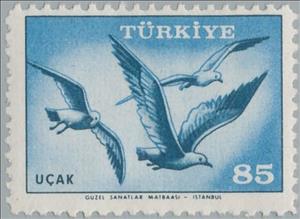 Stamp, Gull (Larus sp.) , Turkey,  , Birds, Animals (Fauna)