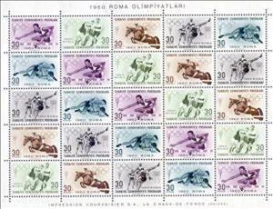 Mini Sheet, Olympic Games, Rome, Turkey,  , Olympic Games