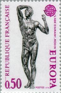 Stamp, C.E.P.T.- The Age of Bronze by Rodin, France,  , Sculptures, Postal Unions, European Union, C.E.P.T., Europe, Statues, Nudes