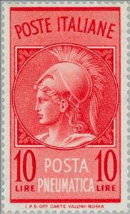 Stamp, Head of Minerva, Italy,  , Mythology
